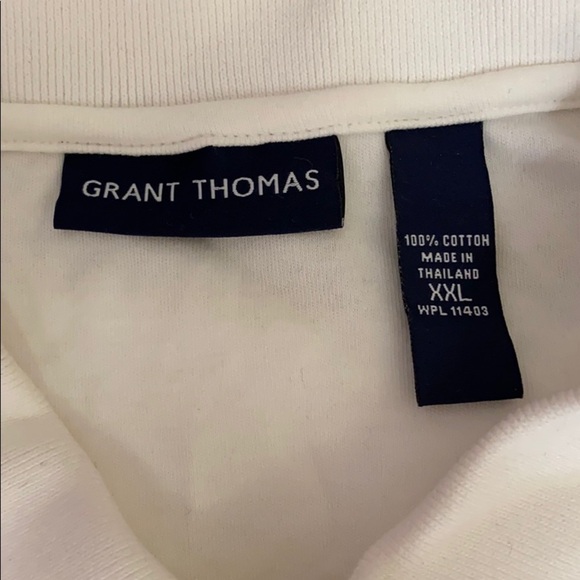 Grant Thomas White short sleeve polo shirt - Picture 2 of 5